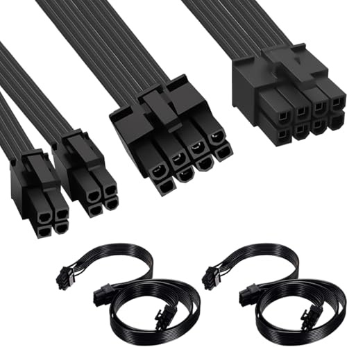 DAOKAI CPU Kabel für Corsair,8-polig auf 8- und 4+4-polig, Stecker auf Stecker, EPS-CPU-Stromkabel,60 cm, für Thermaltake, für ARESGAME Power (60 cm + 20 cm)