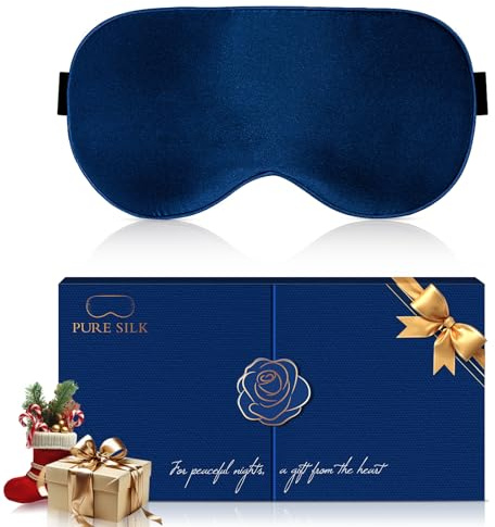 Aosun Luxus-Seiden-Schlafmaske, Geschenke für Frauen & Männer, 100% Seide, 22 Momme, Entspannung & Gesunder Schlaf, Perfekt für Weihnachten, Geburtstag, Muttertag