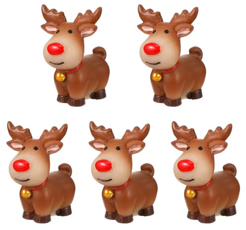 Garneck 5 Stück Mini Elch Dekoration Aus Harz Kreative Mikro Landschafts Elemente Für Desktop Dekoration Ideal Für Schlafzimmer Und Wohnzimmer Festliche Weihnachtsdeko Mit Niedlichen