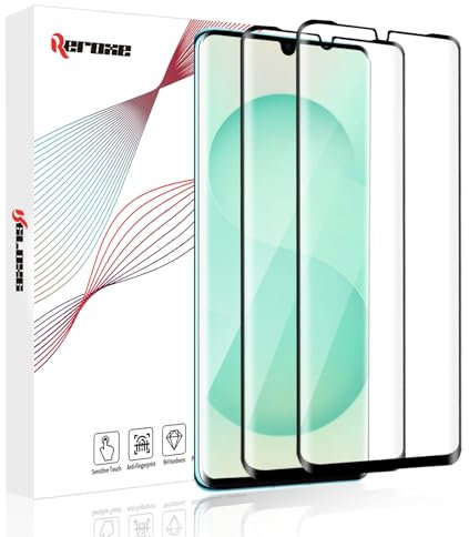 REROXE 2 Stück Schutzfolie für Panzerglas für Huawei P30 Pro, HD Klar 0,33mm Kratzfest Blasenfrei Huawei P30 Pro Displayschutzfolie, 3D Vollbildschirm Frei von Staub Anti-Schock P30 Pro Schutzglas