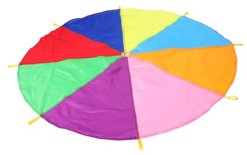 Alasum Regenbogen Fallschirm Mit Griffen Für Jugendaktivitäten Outdoor-Spielzeug Koordinationstraining Kooperatives Spiel Für Junge Mädchen Vielseitig Einsetzbar Für Mannschaftssportarten