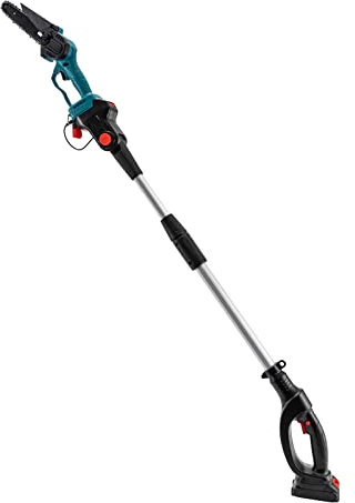 Akku Hochentaster 750W Elektro Teleskop Astsäge Hochentaster 1.3-1.6m Sägekettengeschwindigkeit 5m/min Abnehmbare Akku Mini Kettensäge für Landwirtschaft, Waldbrandbekämpfung