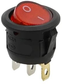 220V 16A Dot Lichtschalter Power Switchs Auto Taste Lichter EIN/AUS 3pin Runde Wippschalter KCD1 20mm 1Pcs(Red-Round)