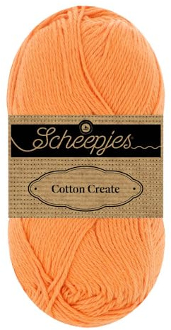 Scheepjes Cotton Create 50g - 639 Adjust, Orange Knitting and Crochet Yarn