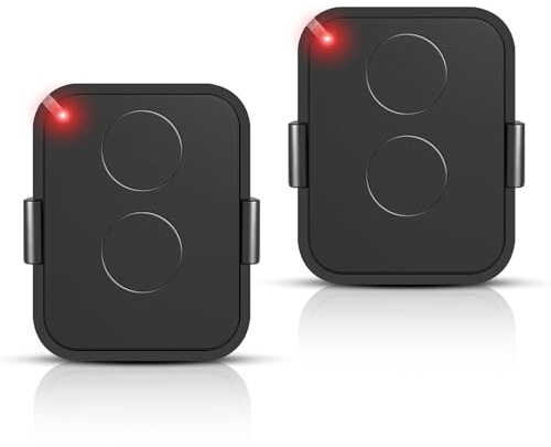 Set di 2 telecomandi compatibili con Nice Era ONE2/ON2E/ON4E/ON1E, 433,92 MHz telecomando porta del garage, Rolling Code,2 canali(Nero)