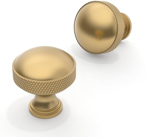 Asimerdeco 10 Pack Champagne Bronze Cabinet Knobs 30mm Round Kitchen Drawer Knobs