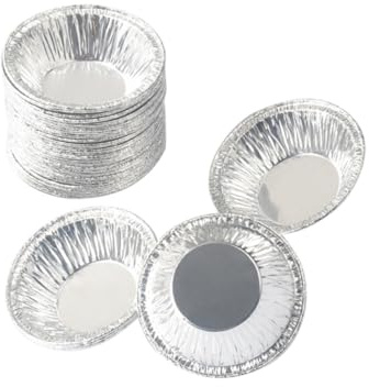 Luxshiny 500 pezzi Stampi Monouso in Alluminio per Crostatine Tonde e Stampini per Tartellette Resistenti e Riciclabili per Forno e Congelatore per Dolci e Torte