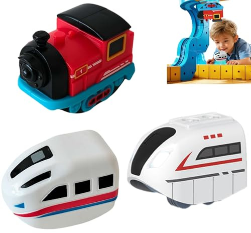 3er Pack Ersatz Elektrische Zug Autos, USB Wiederaufladbar Add-On für KlickRail Elektrozug Set Track, Magnetische Lokomotive Passt Flexible Rennstrecken, Keine Gleise oder Kabel