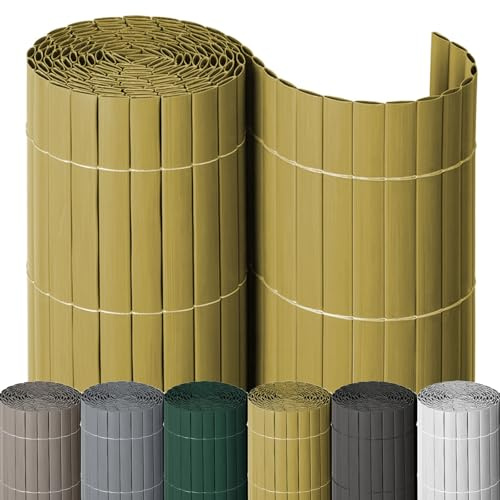 NOOR PVC Sichtschutzmatte Sight - Sichtschutzzaun Bambus 160x1000 cm | wetterfeste Zaunblende für Garten, Balkon & Terrasse - Balkonverkleidung UV-stabil, schimmelresistent & zuschneidbar