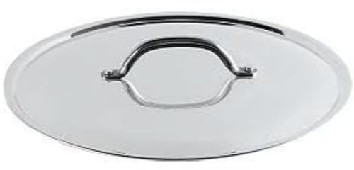 Pentole Agnelli - Couvercle en Aluminium, avec Monture rivetée en Acier Inoxydable, Argent 22 cm Argent