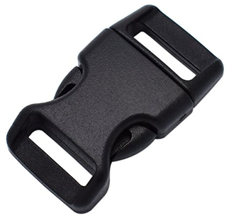 15 mm Kunststoff-Schnallen, gebogene Seitenschnallen für Paracord-Armbänder, schwarz, 1,6 cm Verschluss, Schwarz , 10er-Pack