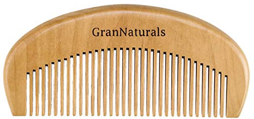GranNaturals Wooden Comb for Detangling & Styling Wet or Dry Hair - Small Pocket Sized Fine Tooth Natural Wood for Curly, Thin, Thick, Wavy, or Straight Hair - Birthing & Labor Tool