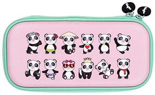 Fringoo – Federmäppchen für Kinder – Lila Party-Panda-Design – Robustes Hartschalenetui mit starkem Doppelreißverschluss – Schreibwaren-Organizer für die Schule für Mädchen