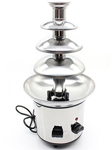 Fuente de chocolate de Hansemay, fondue de la fuente de chocolate del acero inoxidable para el hogar, fiestas de niños, bodas, etc. (4 Tier)