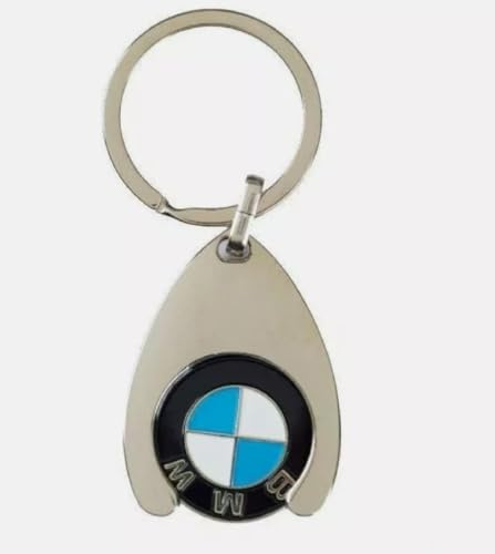Unbekannt Original BMW Schlüsselanhänger mit Einkaufswagenchip, verchromt, Top Qualität