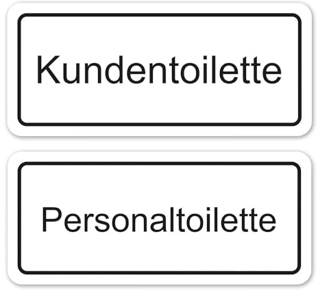 iSecur Personaltoilette Kundentoilette Set 25 x 11 cm WC - hin627 | Set zur Ausschilderung von Kunden- und Personal-Toiletten, Toiletten-Sticker, WC Klebe-Schild neutral, selbstklebend