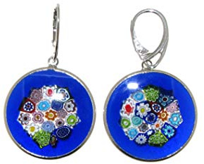 Venetiaurum - Pendientes Murrina para mujer de cristal original de Murano y plata 925 - Joya Certificada Made in Italy