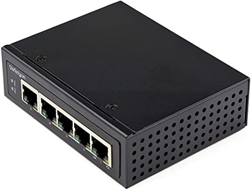 StarTech Switch Industriel PoE Gigabit 5 Ports, 30W Non Gere (IESC1G50UP) | Dock, Répartiteur Power over Ethernet, Budget 120W, IP30, -40C a 75C, DIN