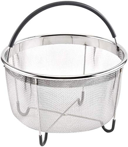 Cesta De Vaporera De Acero Inoxidable Inserto De Malla Para Frutas Y Verduras Con Cesta De Drenaje Con Mango De Silicona Para Olla Instantánea Con Olla a Presión