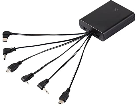 HOMEYUER Caja de Fuente de alimentación Externa con Seis Tipos de Conectores e Interruptor de Encendido/Apagado para Varios Equipos de CC, como Algunos Tipos de Caja Fuerte, Cerradura electrónica de