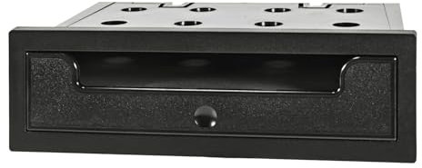 tomzz Audio 2400-005-1 Ablagefach Schacht Kunststoff mit Auflagekante Höhe 58mm schwarz mit abklappbare Klappe für z.B. Handy