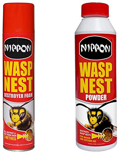 Vitax Nippon Wasp Nest Destroyer Foam Insect Control, & Nippon Wasp Nest Powder - Destroys wasp nests. 300g