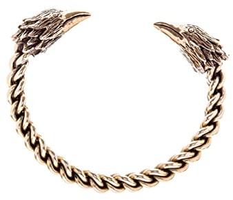 Windalf Damen Armreif RAVONA Ø 5.5 cm Vikings Raben Odin Schmuck Handarbeit aus Bronze