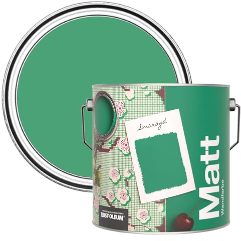 Rust-Oleum Colours Matt Emulsion Wall and Ceiling Paint - Emerald 2.5L
