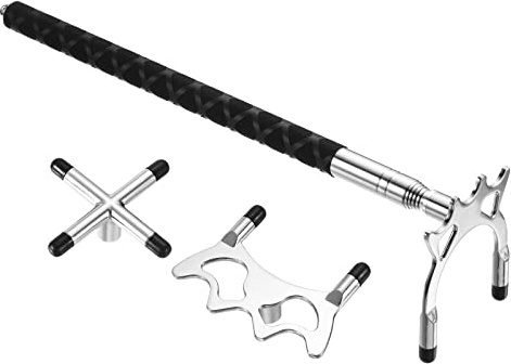 PATIKIL Einziehbar Billard Queue Stock Brücke Silikon Billardqueue Silber | Zubehör, mit 3 Abnehmbar Messing Brücke Kopf, für Schwimmbad Tisch Wettbewerb