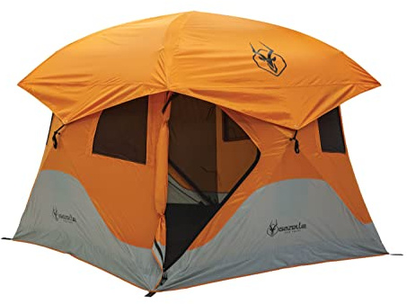 Gazelle T4 Tents Hub Tent, Easy 90 Second Set-Up, UV Resistant, Removable Floor, 4 Persons, Orange, 78 x 98 x 98