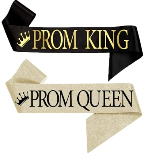 Dusenly 2pcs Prom King and Prom Queen Satin Sash 2026 Graduation Satin Sashes for 2026 Graduation Prom Party Supplies