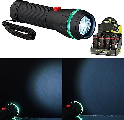 Cepewa LED Taschenlampe Zoomfunktion │ Kunststoff 16x2,5cm │ Handschlaufe batteriebetrieben Outdoorlampe (1 x 12er Set LED Taschenlampe)