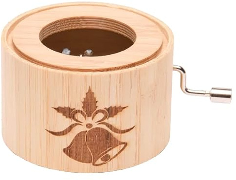 Spieluhr aus Bambus mit dem Weihnachtslied: Süßer die Glocken nie klingen - music box von Kurbelwerk green-line, Classic-Edition, Motiv Glocken