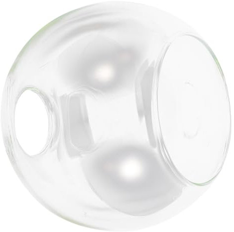 ETHZZLE Glass Globe Lamp Shade Replacement E27 Double Open Pendant Light Shade Cover 150mm Diameter 42-45mm Opening for Hanging Light Fixtures