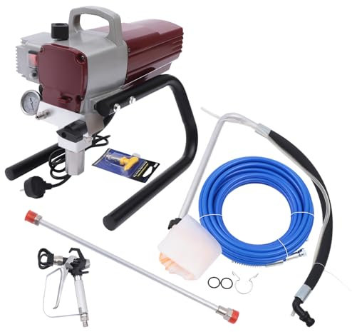 Airless Paint Sprayer System with 12m Pipe, 1800W Electric Paint Sprayer Gun Kit 1800ml/min Adjustable Spray Pressure for Wall & Ceiling/Wood & Metal Paint