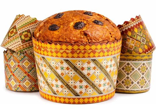 SHSH trade group 15 oz Easter Bread Baking Paper Molds | 12 Pack | Easter Bread Kulich Paska Pascha Mold Panettone Paper Kulich Molds W 5.1 x H 3.4 in