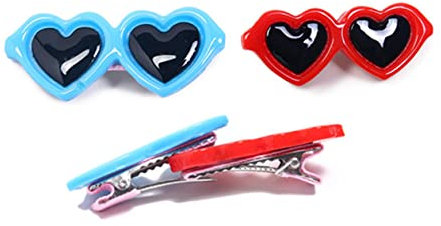 VILLFUL 30stücke Herz Brille Haarspangen Für Hundewelpen Gemischte Farben Tierhaar Accessoire Für Partybrillen Herz Und Fotoshootings