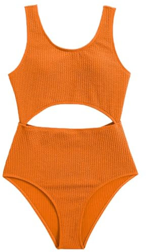 Einteiliger einfarbiger Badeanzug für Mädchen mit niedlichem Cut-Out-Badeanzug Neopren Shirt Kinder
