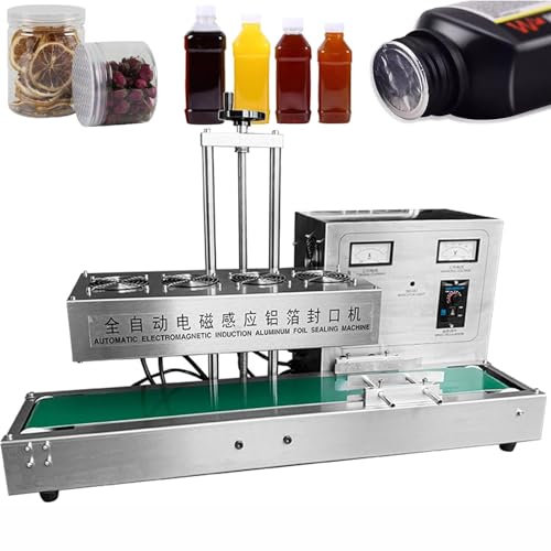 guoyjmm Automatic Bottle Cap Sealer Machine Glass Bottle Cap Sealer Continuous Electromagnetic Induction Bottle Cap Sealing Machine 2200W Industrial Plastic Bottle Cap Sealing Machine,Diameter15-85mm