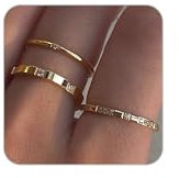 ZHESHY Ring Gold Set Frauen 14 Karat Vergoldete Goldene Ringe Goldring Stapelringe Zirkonia Fingerring Knöchelringe Daumenringe Wasserfest Statement Ring Gold Schmuck Für Damen Mädchen Größe 52-62