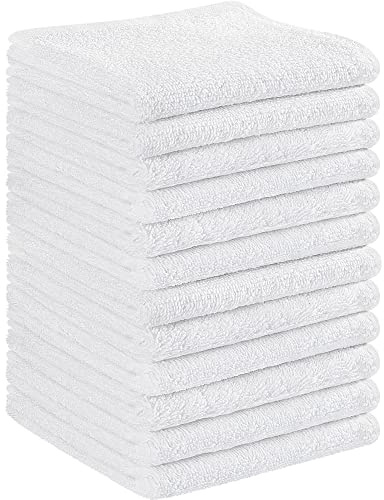 WL Home 100% Egyptian Cotton Flannel Face Cloth & Washcloths Pack 12 Super Soft & Highly Absorbent Hotel Quality Ring Spun Face Towels