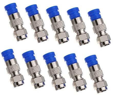 Angoily Waterproof f Type Plug Compression Connector 10pcs Coaxial Cable Adapter for Tv Cable 75-5 Coax Connectors Suitable