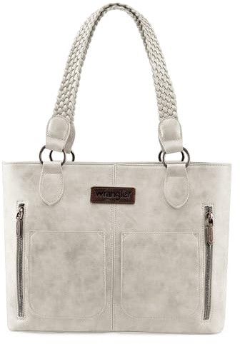 Wrangler Tragetasche im Used-Look für Damen, Handtasche im Western-Stil, mit mehreren Fächern und Taschen, Schultertasche, Medium