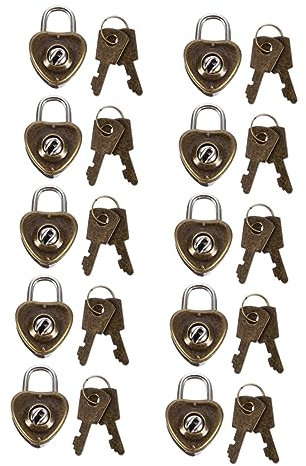 jojofuny 10stücke Herzförmige Vorhängeschlösser Für Gepäck Tagebuch Und Schmuckschatullen Rostfrei Mit Schlüsseln Vielseitig Einsetzbar Antike