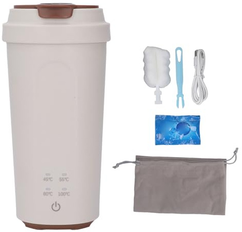 Tetera Eléctrica Portátil 500ml Hervidor de Agua con Calentamiento Rápido Batería Recargable 5000mAh para Viajes Café Té Acero Inoxidable
