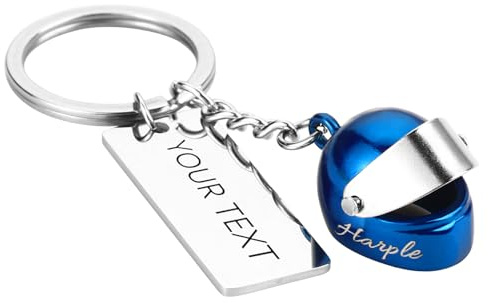 Porte Clef Personnalisable, Porte Clé Personnalisé en Métal, Cadeau Fete des Peres personnalisé, Idée Cadeau St-Valentin, Porte-clés Casque de Moto, Accessoires Moto