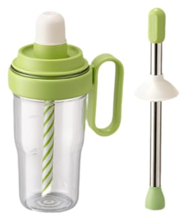 MagiDeal Portable Shaking Cup with Ice Crusher Stick 1000ml for Iced Coffee Juice Mixer Cup Beverage Mixing Tool for Gym Hiking Party