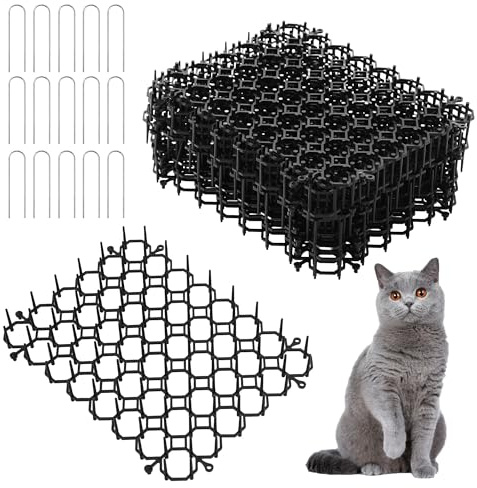15 stycken dorngaller mot katter, kattförsvarsmatta 20 x 15 cm, med 15-U-formade spikar, kattskydd trädgård, trädgård kattskyddsmatta