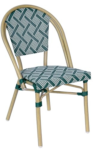 Oviala Chaise de terrasse Style bistrot Parisien en Aluminium Vert foncé
