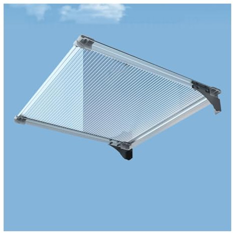 Toit Marquise Plaque Support en Aluminium Polycarbonate,Auvent de Porte d'entrée Protection Soleil, for Maison Terrasse Patio Contre Pluie Neige UV(130x380cm/51x150in)